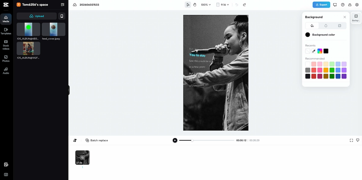 CapCut lyric video maker auto captions workflow