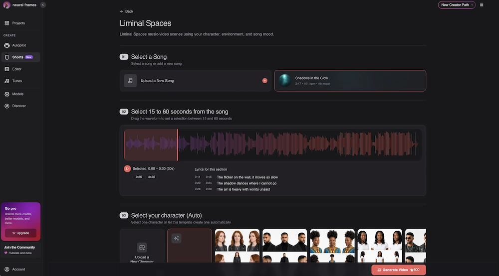 Neural Frames Short-Form Studio