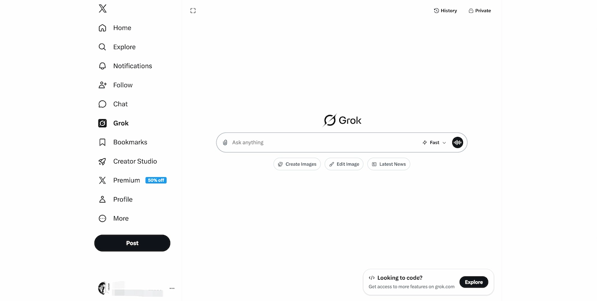 Using Grok Imagine on X