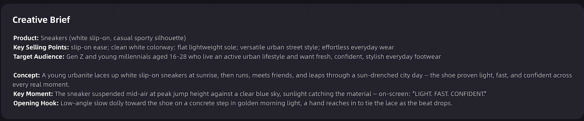 VidMuse AI Creative Brief and Script Planning