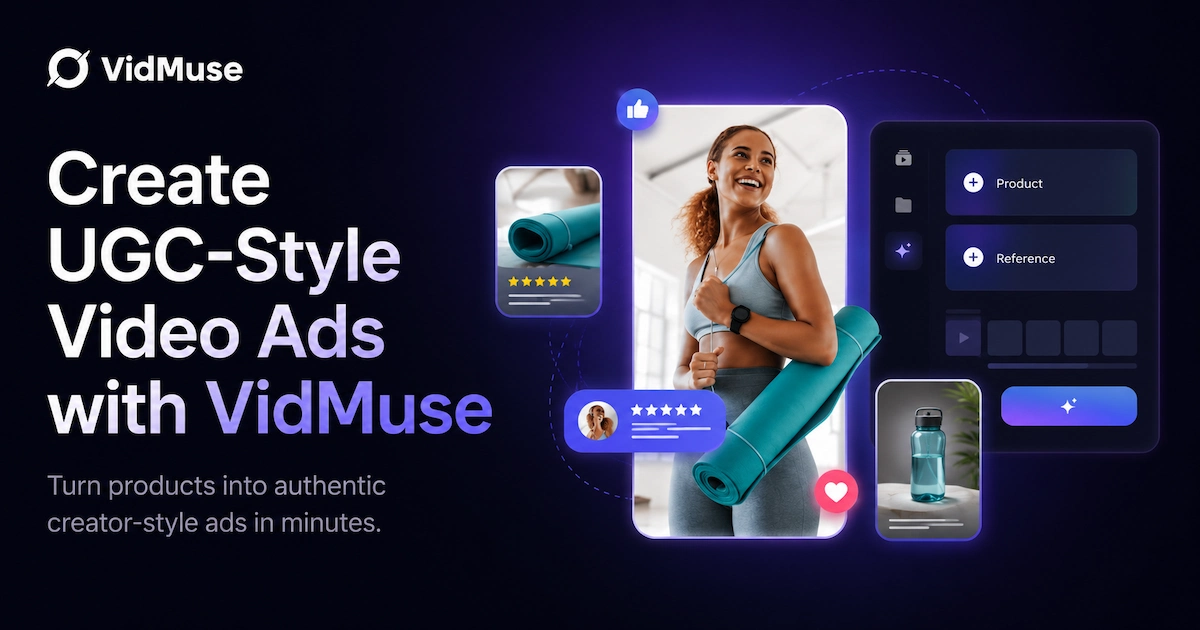 UGC Ads: Create AI UGC-Style Video Ads with VidMuse