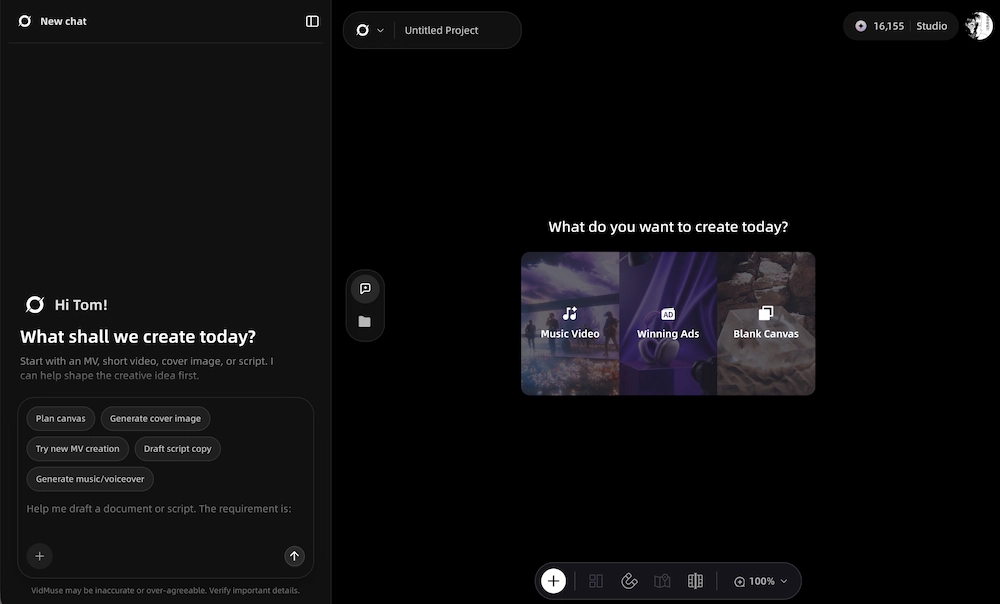 Select the Blank Canvas for the Meme Video