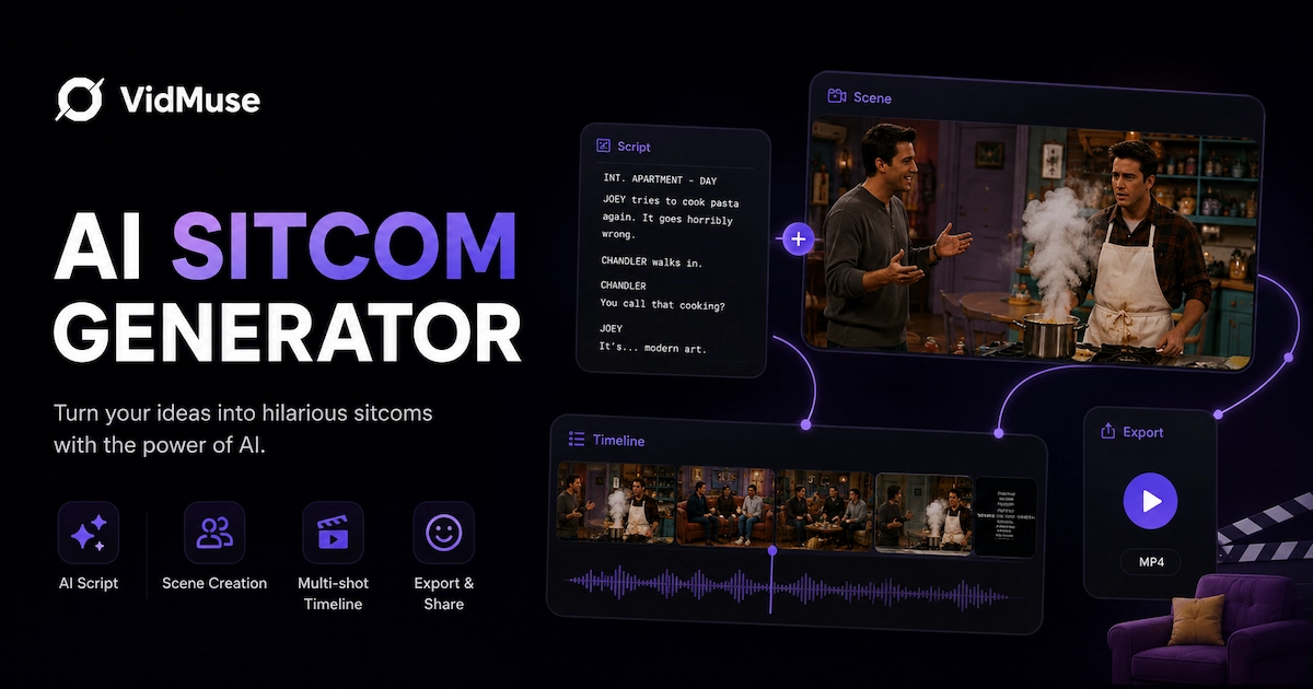 AI Sitcom Generator: Create Sitcom-Style Video Scenes