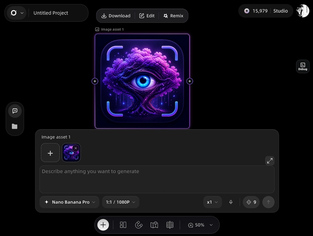 Input image video audio or script as the prompt in VidMuse Canvas