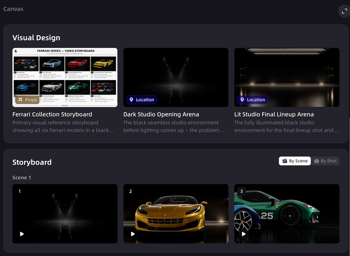 Generate visuals and keyframes for AI video ads