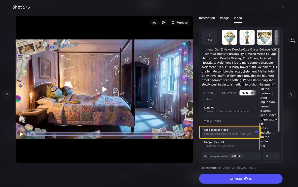 Grok Imagine Video in VidMuse AI