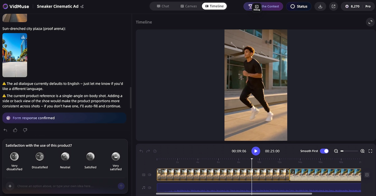 Timeline Assembly for Facebook Ads Video in VideMuse
