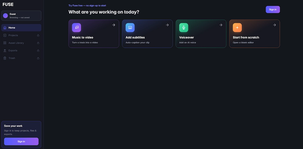 Mubert Fuse video scoring timeline with AI music