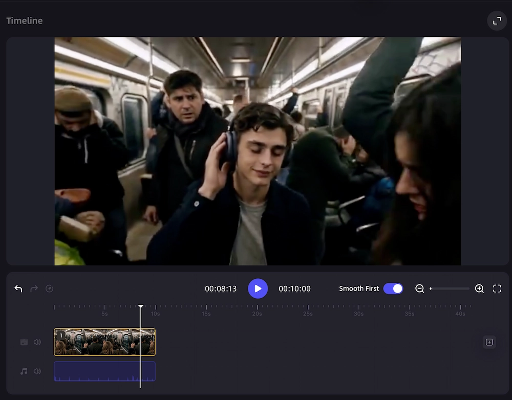 Refine Facebook ad video in VidMuse timeline editor