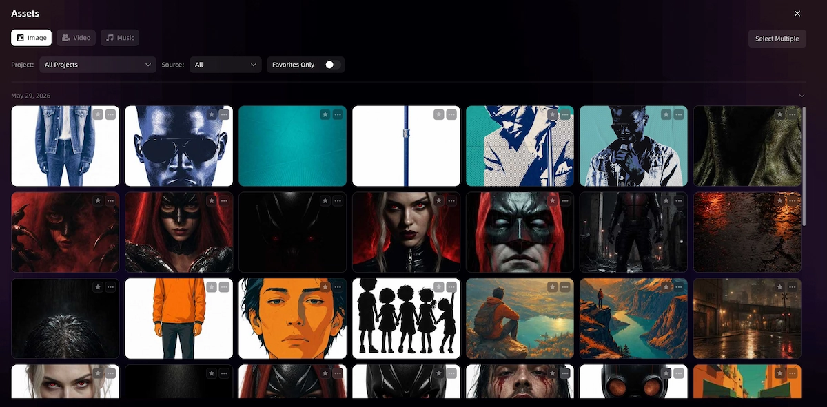 VidMuse 2.0 asset library stores visual memory