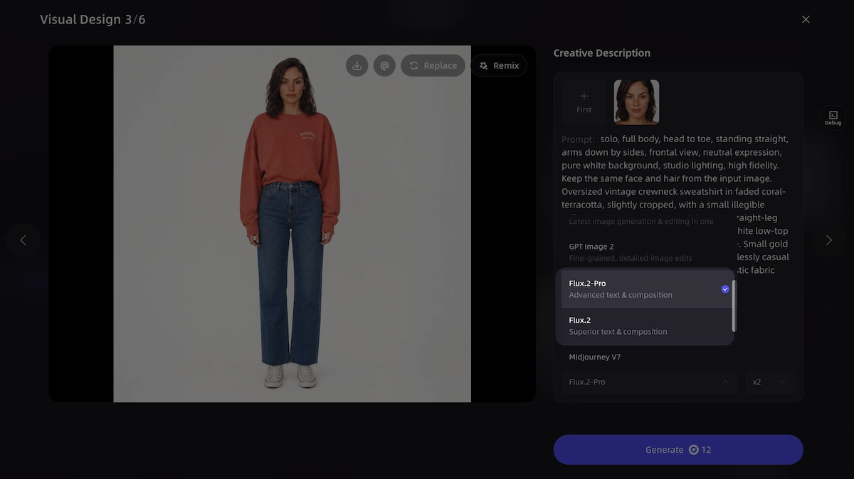 Flux.2 inside VidMuse reference generation workflow