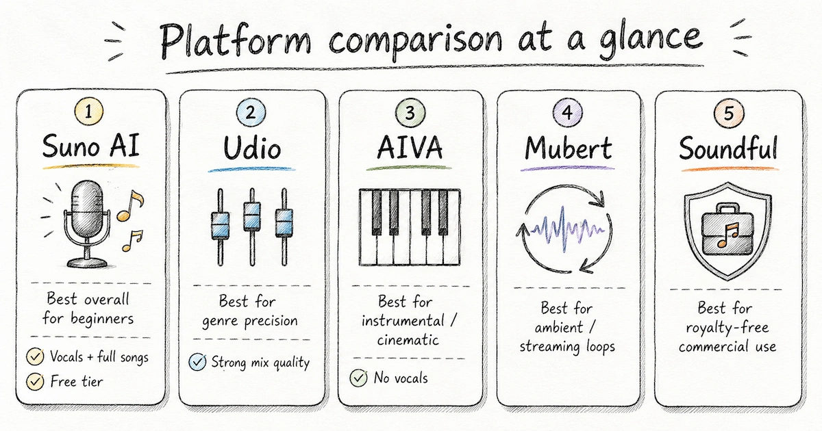 Best AI Music Tools at a Glance