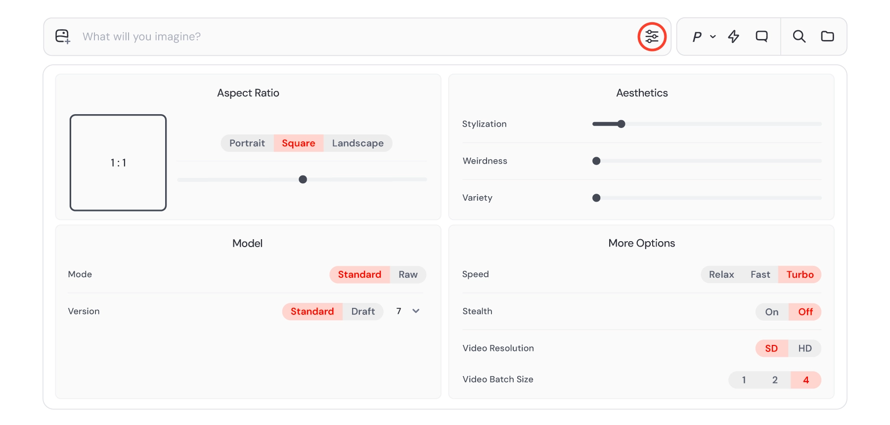 Customizing Midjourney V7 settings and parameters